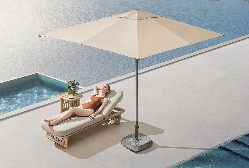 Espreguiçadeiras premium com ombrelone