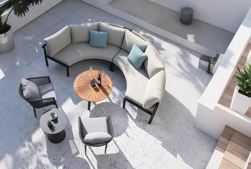 Composição circular premium para lounge