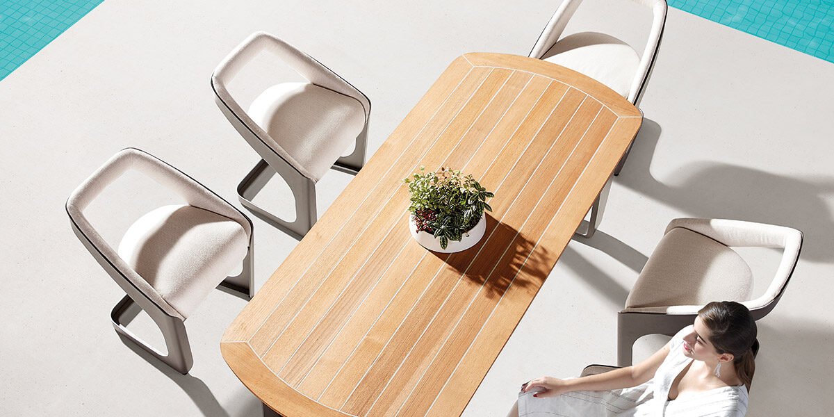 Coleção de jantar externo sofisticada